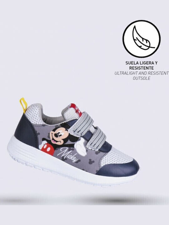 Mickey Mouse Παιδικά Sneakers με Σκρατς Γκρι