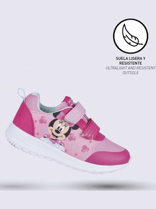 Minnie Mouse Παιδικά Sneakers με Σκρατς Ροζ