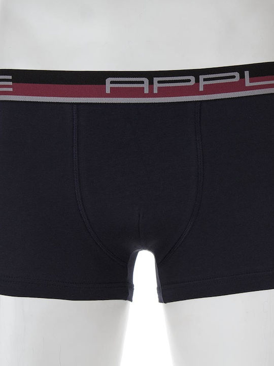 Apple Boxer Herren Boxershorts Marine/Bordeaux 1Packung