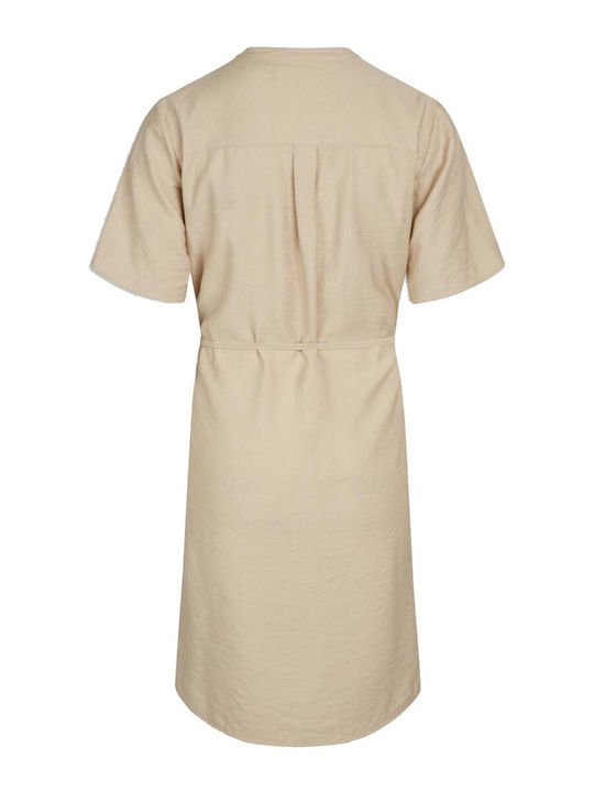 SISTERS POINT BEIGE MIDI DRESS MENA-S.DR 205