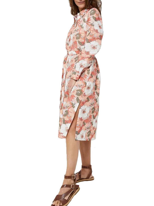 C'est Beau La Vie Summer Midi Shirt Dress Dress Pink