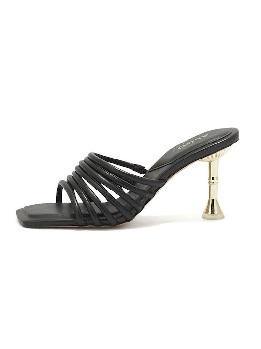 Aldo Synthetic Leather Women's Sandals Black with Medium Heel