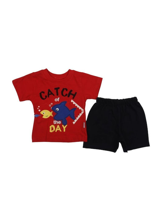 Eymus Kids Set with Shorts Summer 2pcs Red