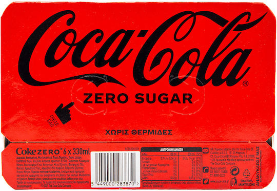 Coca-Cola Zero Газирана Напитка Без Захар в Кутия 6x330ml