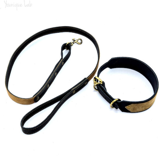 Younique Lab Dog Leash/Lead Leather SMALL in Black color 3cm