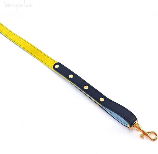 Younique Lab Dog Leash/Lead Leather SMALL in Blue color 3cm