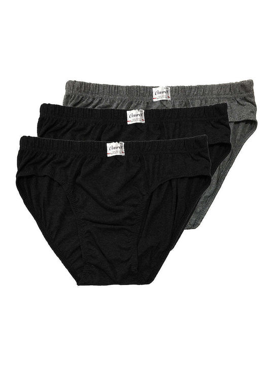 Ανδρικά Σλιπ Μαύρο/Γκρι 3Pack
