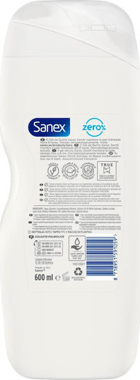 Sanex Zero % Αφρόλουτρο σε Gel με AHA για Απολέπιση 600ml