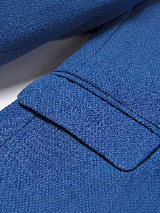 Online Boys Baptism Suit with Vest 5pcs Blue