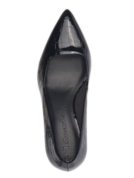 Spitze Zehe Pumps mit Mittlerem Absatz Schwarz