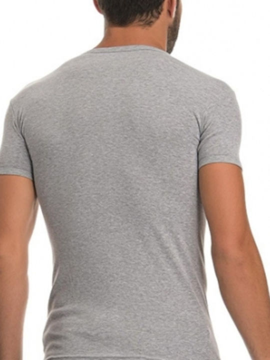 Men's Undershirts Short-sleeved in Gray Color 6Pack