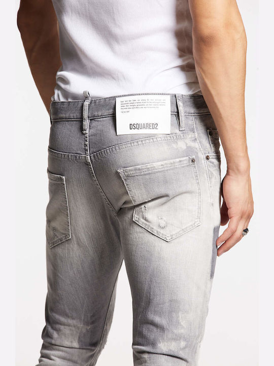Sexy Twist Men's Jeans Pants with Slim Fit Gray