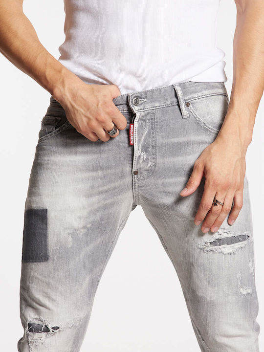 Sexy Twist Men's Jeans Pants with Slim Fit Gray