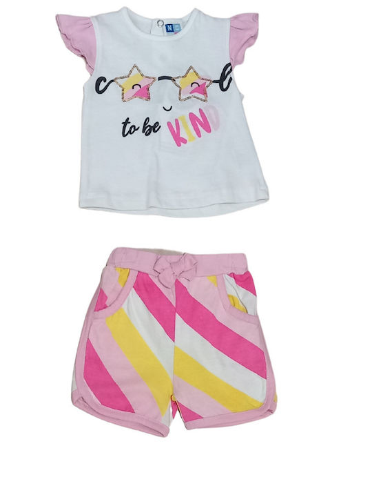 New College Kids Set with Shorts Summer 2pcs White