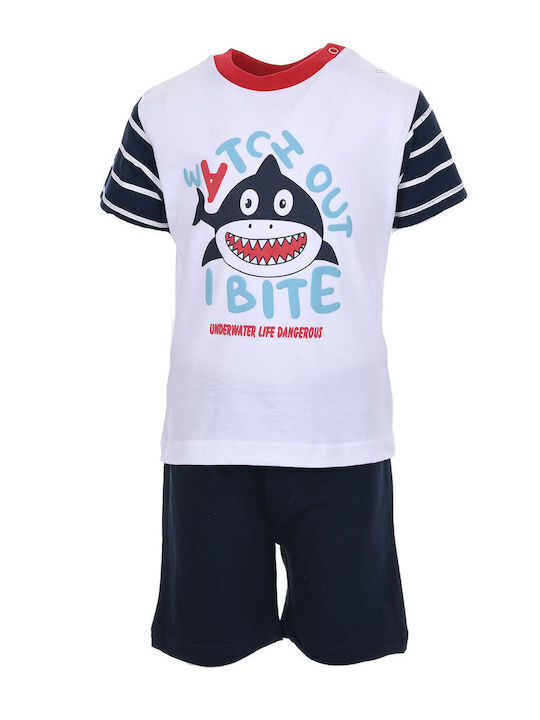 New College Kids Set with Shorts Summer 3pcs Navy Blue