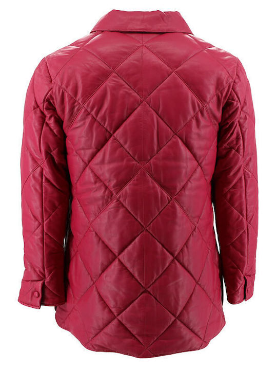 Scurtă Jachetă de femei Puffer Fuchsia