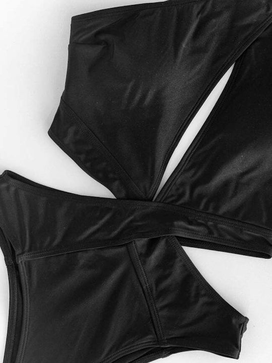Swimsuit with Cutouts and Removable Padding Black