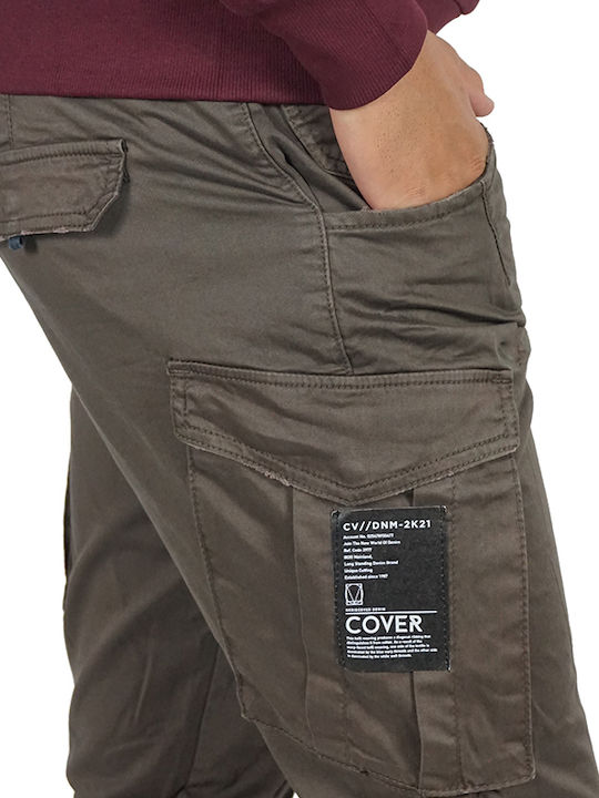 Cover Jeans Ανδρικό Παντελόνι Cargo Ελαστικό σε Slim Εφαρμογή Μπεζ