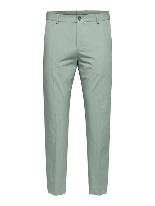 Selected Men's Trousers in Slim Fit Green