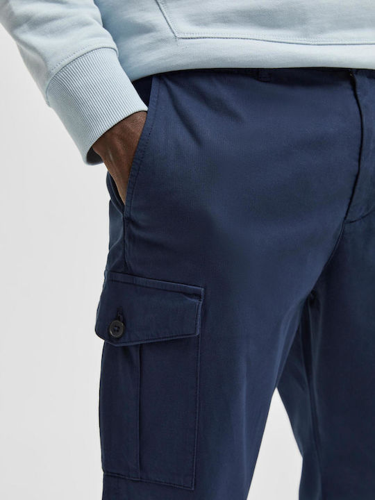 Cargo Men's Trousers in Slim Fit Navy Blue