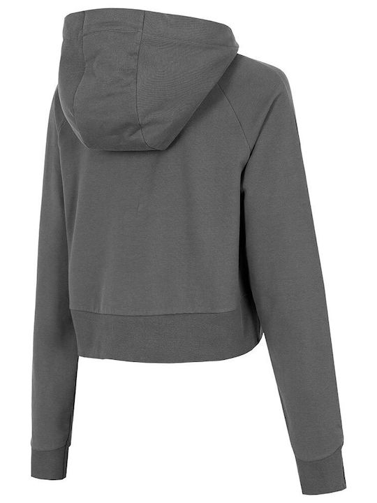 Cropped Women's Sweatshirt Hooded Gray
