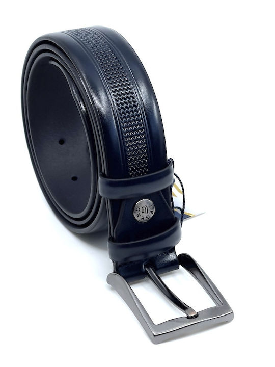 Men's Belt Leather Navy Blue