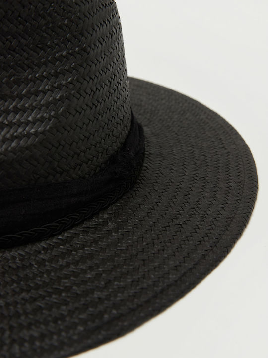 Aristoteli Bitsiani Straw Men's Fedora Black