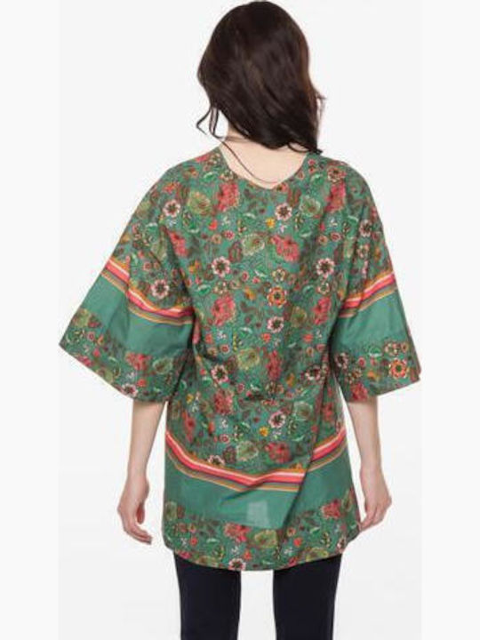 Long Women's Kimono Green