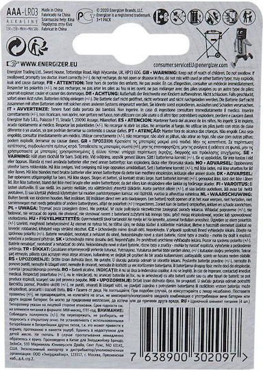 Energizer Alkaline Batterien AAA 1.5V 4Stück