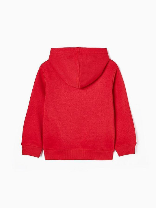 Zippy Kids Sweatshirt with Hood and Pocket Red