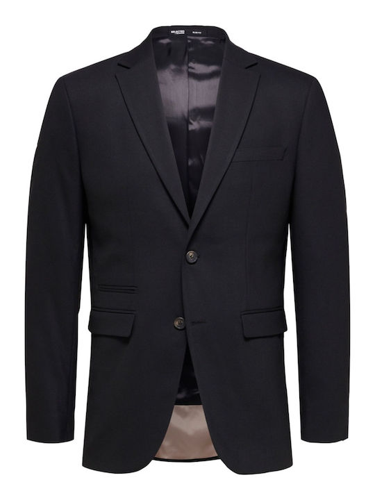 Selected Men's Winter Suit Jacket Slim Fit Black