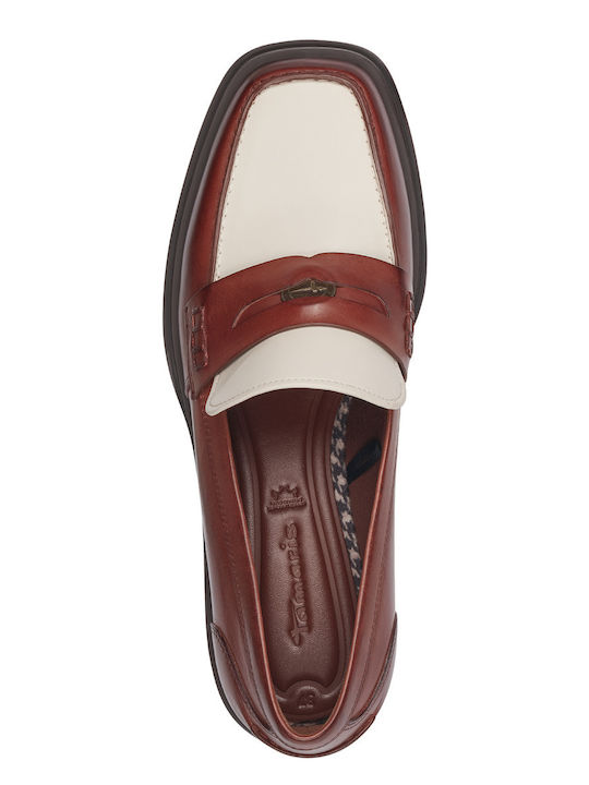 Leather Women's Moccasins in Brown Color