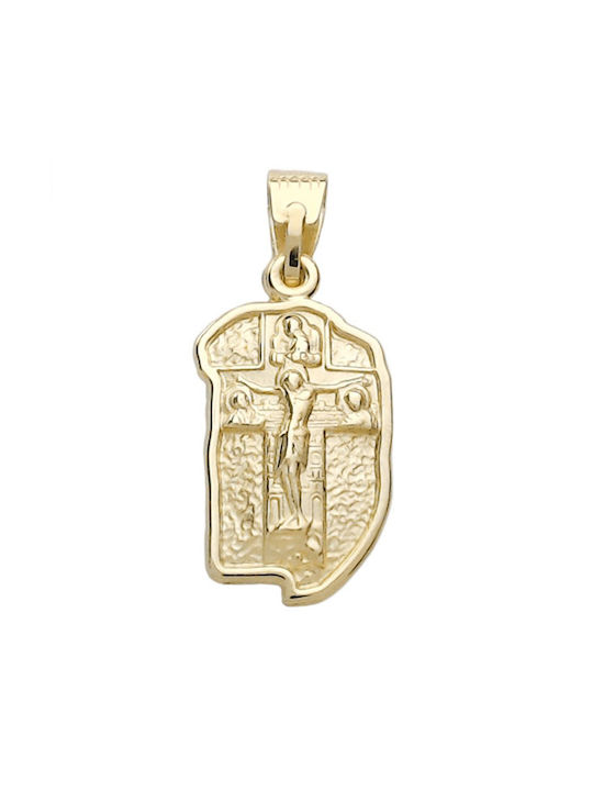 Pandantiv Talisman pentru copii Față și spate cu Iisus Hristos din Aur 9K XL441