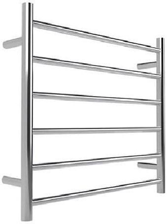 Warmup 6 Bar Ladder - Round Polished Electric Towel Rail 90W 60x65cm Silver