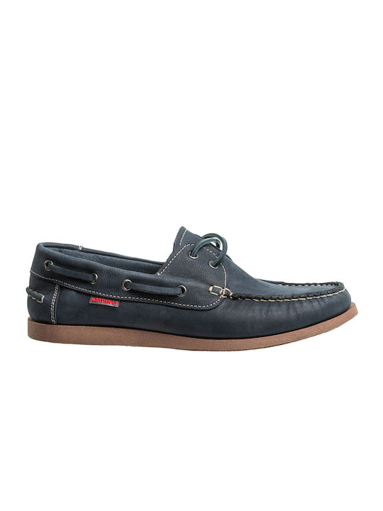 Northway 300 Men's Leather Boat Shoes Blue