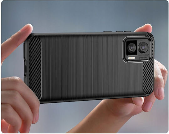 Techsuit Carbon Back Cover Silicone Black (Motorola Edge 30 Neo 5G)