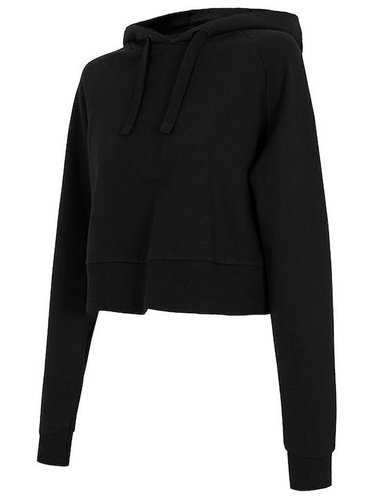 Cropped Women's Sweatshirt Hooded Black
