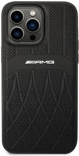 Mercedes-Benz Leather Back Cover Πλαστικό Μαύρο (iPhone 14 Pro Max)