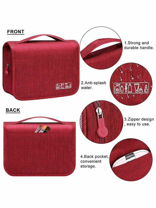 Toiletry Bag in Red color 25cm