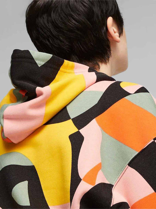 Long Women's Sweatshirt Hooded Multicolour