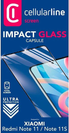 Cellular Line Full Face Tempered Glass Μαύρο (Galaxy A3 2017)
