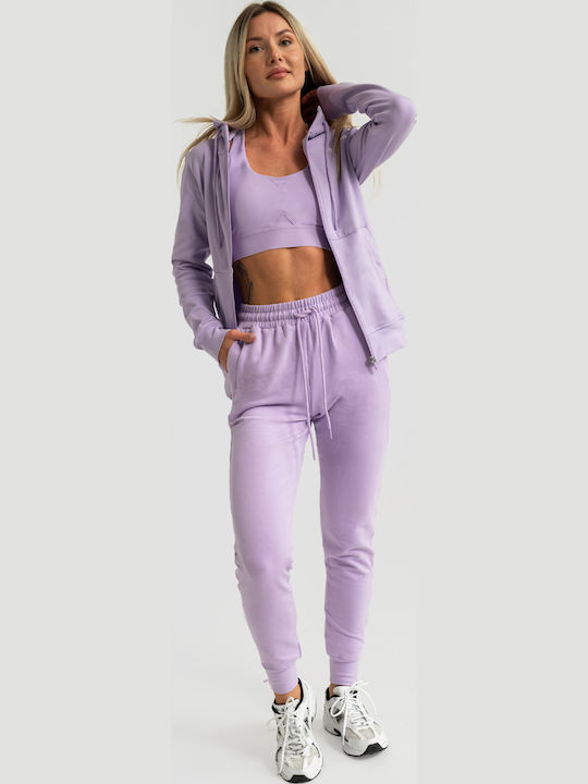 66108 Women's Sweatshirt Jacket Hooded Purple