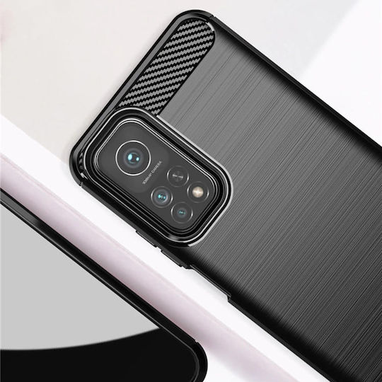 Techsuit Carbon Back Cover Silicone Black (Xiaomi Mi 10T / Mi 10T Pro)