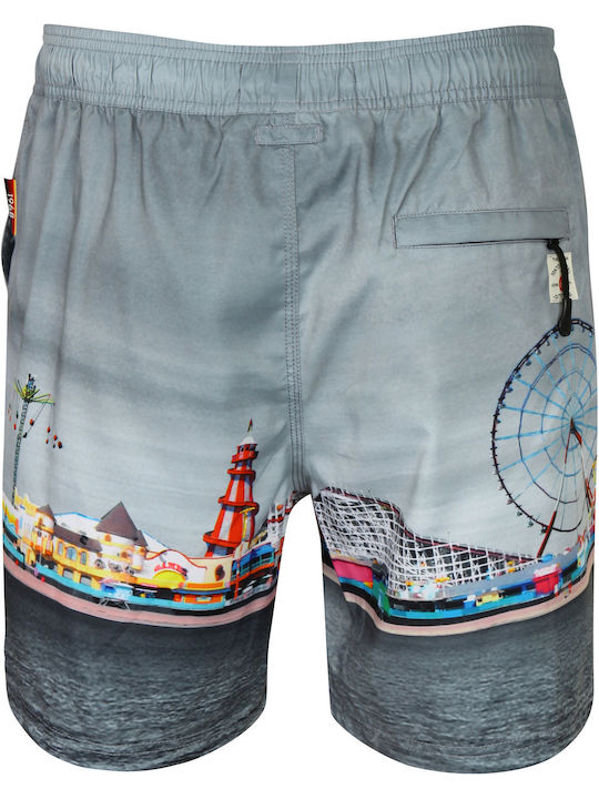 Tokyo Laundry Herren Badebekleidung Shorts Gray mit Mustern