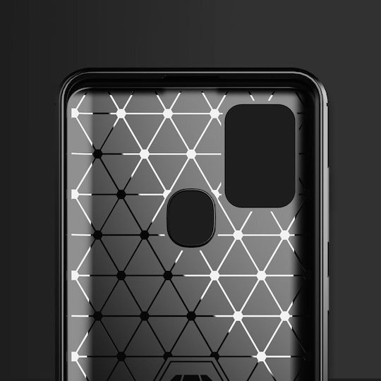 Techsuit Carbon Back Cover Silicon Negru (Galaxy A21s)