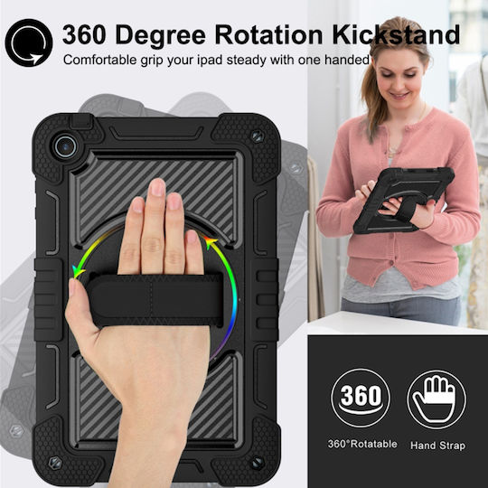 Techsuit StripeShell 360 Flip Cover Schwarz für MatePad SE 10.4