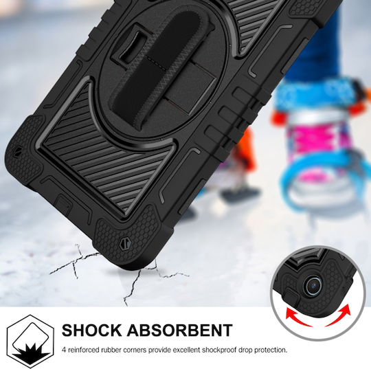 Techsuit StripeShell 360 Flip Cover Schwarz für MatePad SE 10.4