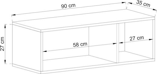 Wandregal Natürliche Eiche 90x35x30cm
