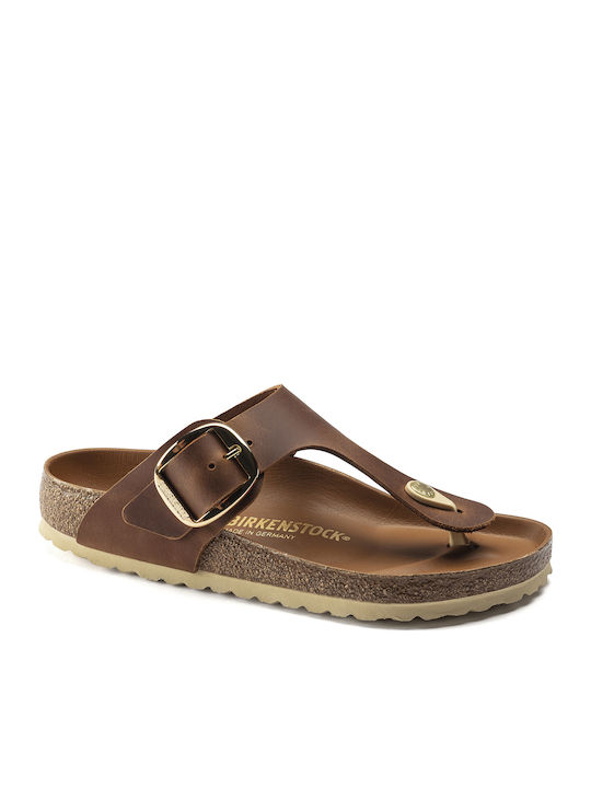 Birkenstock Gizeh Big Buckle Δερμάτινα Ανατομικά Σανδάλια Ταμπά
