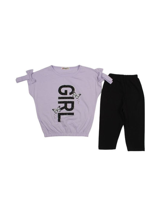 Pampal Kids Set with Leggings Summer 2pcs Lilac